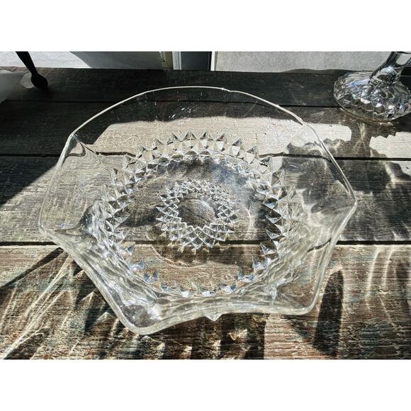 EAPG Bryce Bros Amazon Sawtooth Serving Bowl Scallop Rim Early American 1890's - Picture 15 of 16